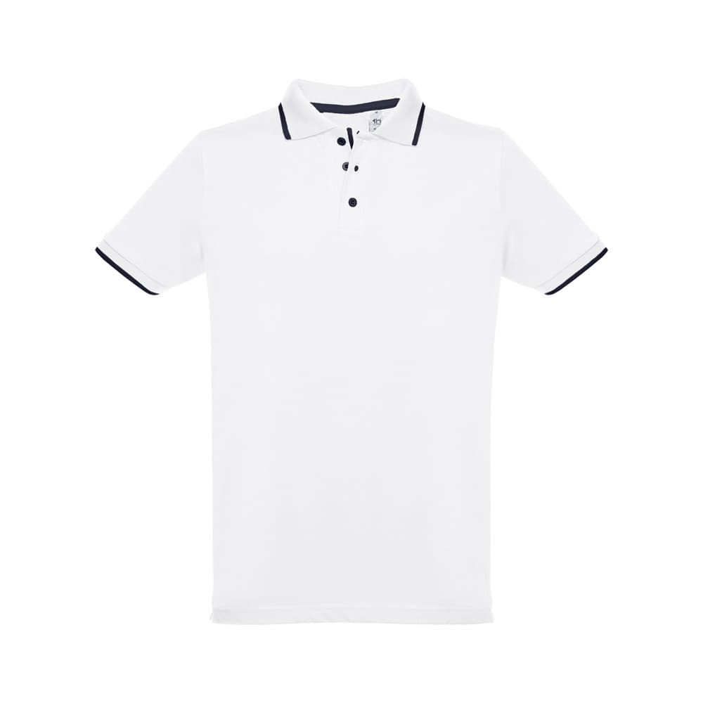 THC ROME WH. Polo da uomo in cotone bicolore. colore bianco - vista 2