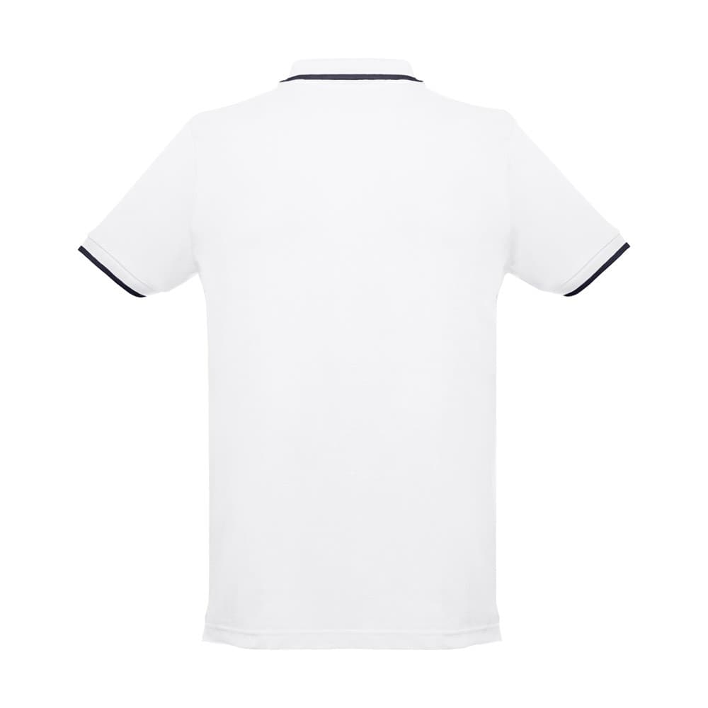 THC ROME WH. Polo da uomo in cotone bicolore. colore bianco - vista 3