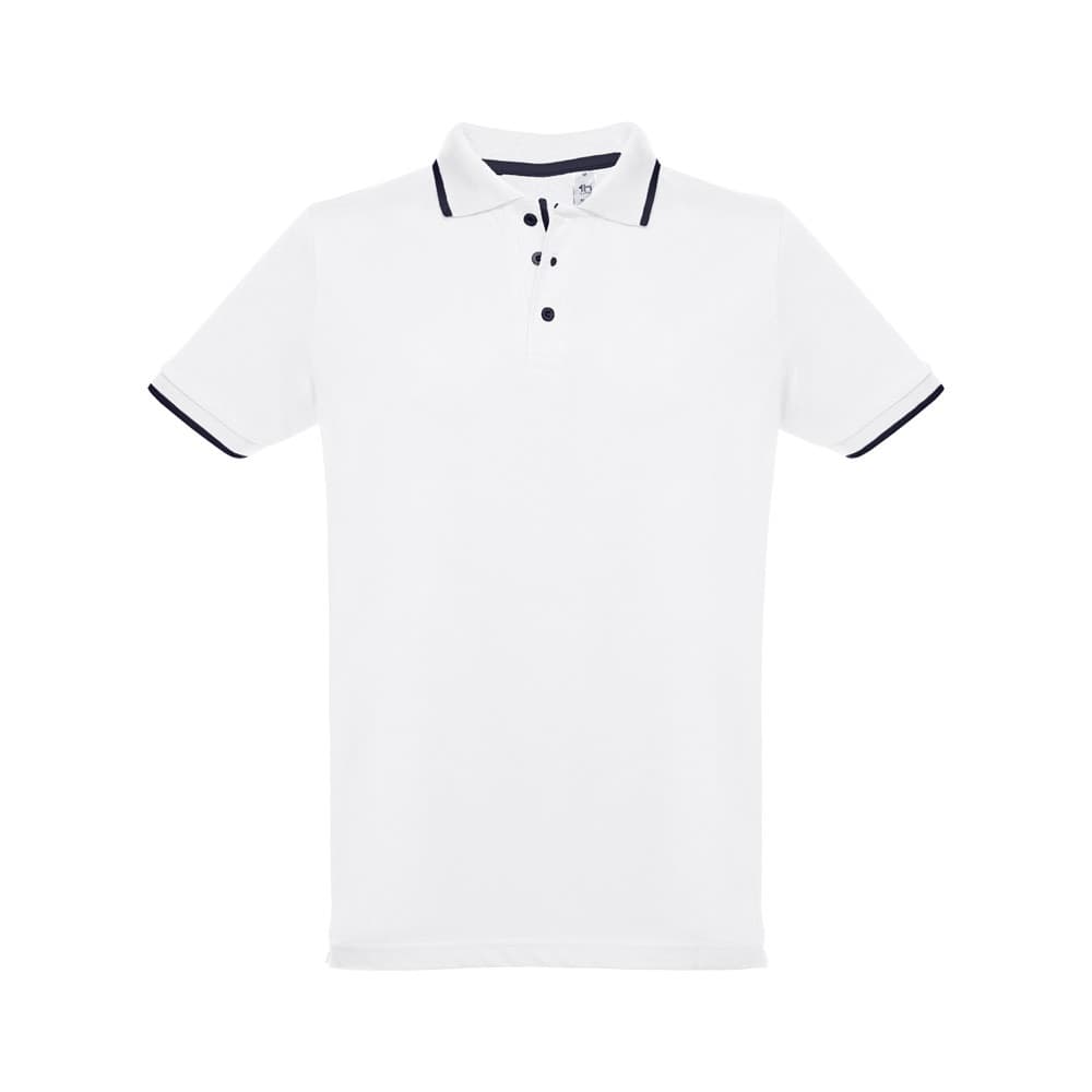 THC ROME WH. Polo da uomo in cotone bicolore. colore bianco - vista 1