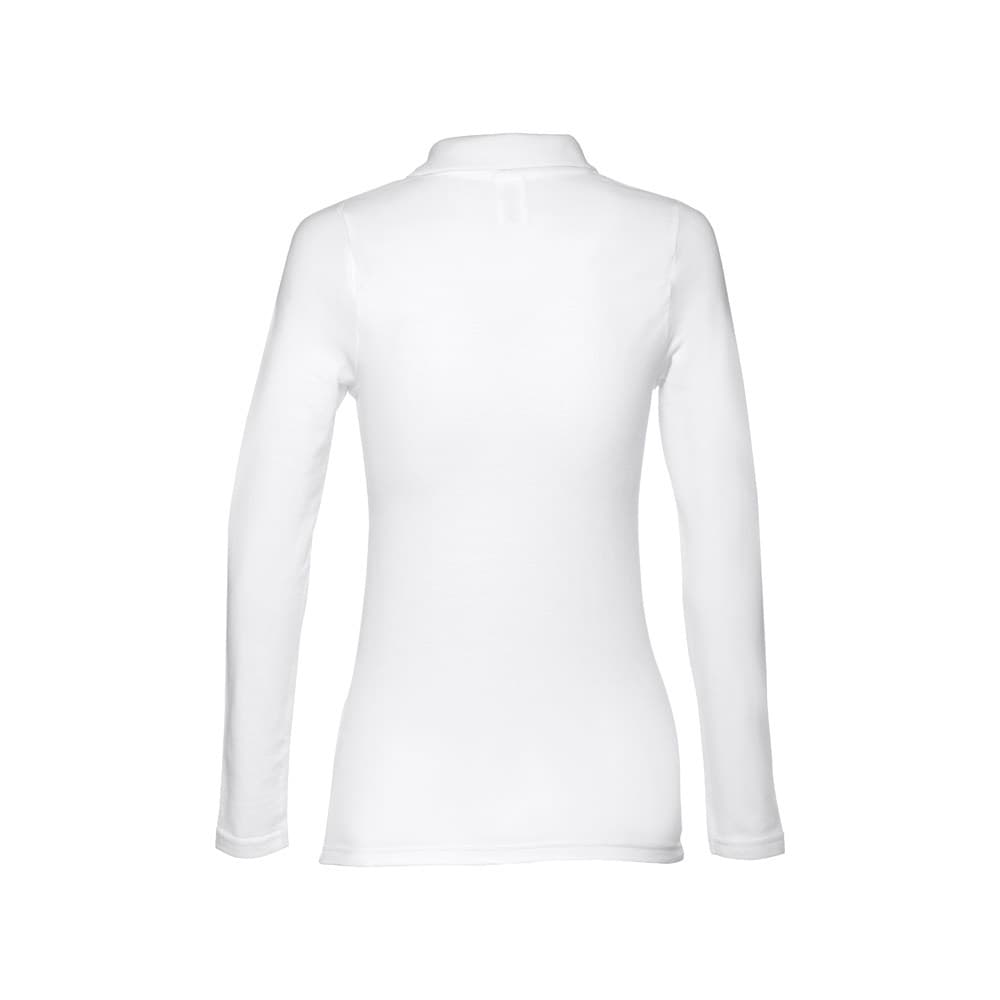 THC BERN WOMEN WH. Polo da donna a manica lunga in cotone cardato - vista 3