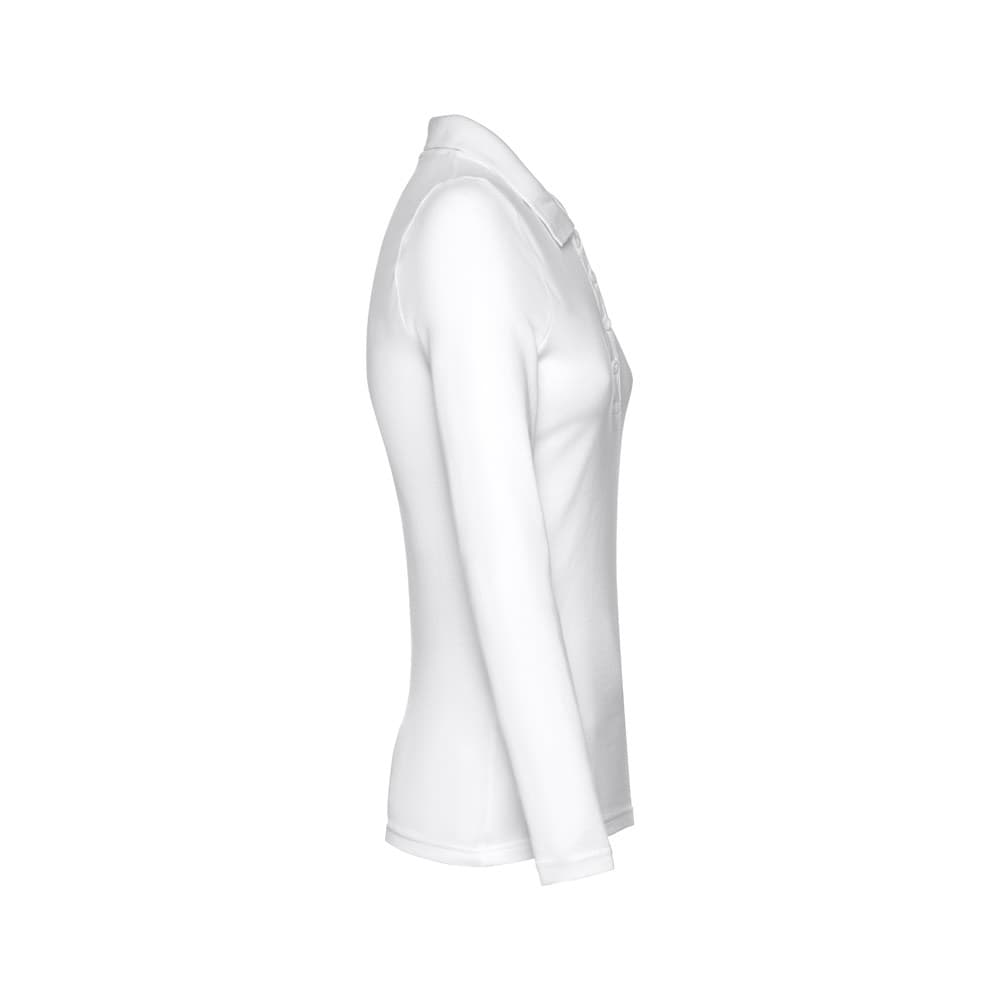 THC BERN WOMEN WH. Polo da donna a manica lunga in cotone cardato - vista 4