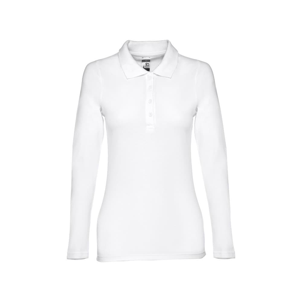 THC BERN WOMEN WH. Polo da donna a manica lunga in cotone cardato - vista 1