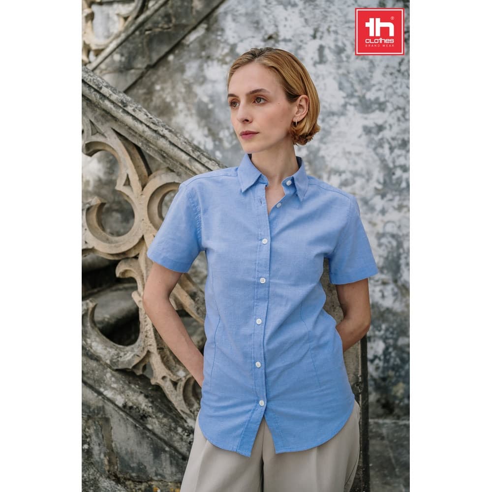 THC LONDON WOMEN. Chemise Oxford à manches courtes pour femme - vista 4