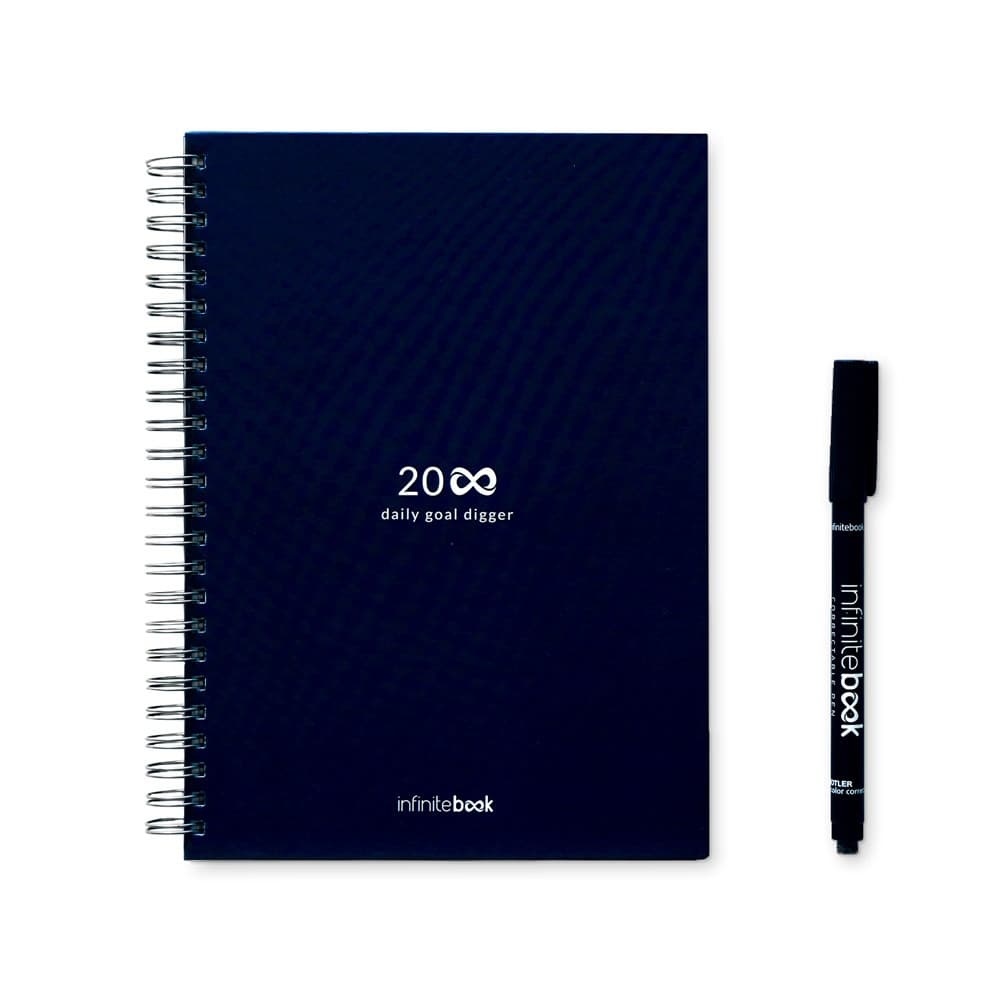 STARTER KIT INFINITE PLANNER A5. Il set include un "Infinity Diary", un kit di pulizia, un pennarello e un porta pennarello - vista 1
