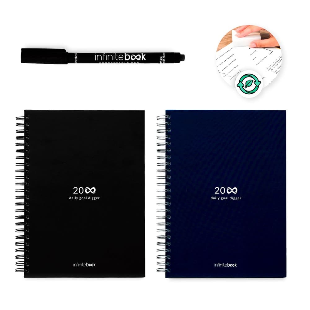 STARTER KIT INFINITE PLANNER A5. Il set include un "Infinity Diary", un kit di pulizia, un pennarello e un porta pennarello - vista 8