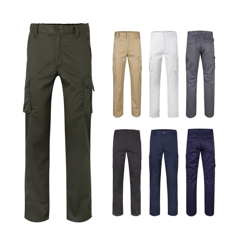 VL PAN. Pantaloni elasticizzati con diverse tasche (290g/m²), in cotone (46%), EME (38%) e poliestere (16%) - vista 7