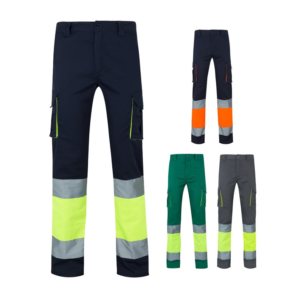VL ZEUS LARGE. Pantaloni elasticizzati bicolore con diverse tasche (240g/m²), in cotone (46%), EME (38%) e poliestere (16%) - vista 7
