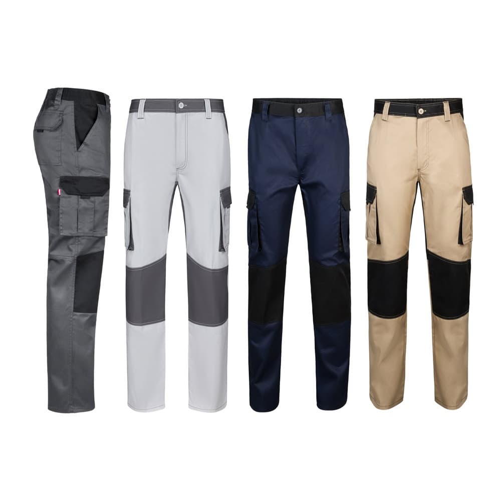 VL NJORD. Pantaloni in twill bicolore con diverse tasche (240g/m²), in cotone (35%) e poliestere (65%) - vista 7