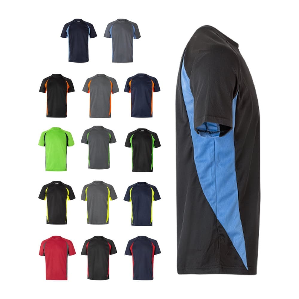 VL SLAYER. T-shirt tecnica bicolore bird-eye (160g/m²), in poliestere (100%) - vista 3
