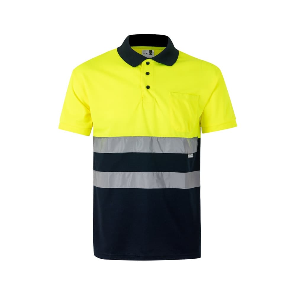 VL CUPID LARGE. Polo bicolore bird-eye (160g/m²) con maniche corte, in poliestere (100%) - vista 1