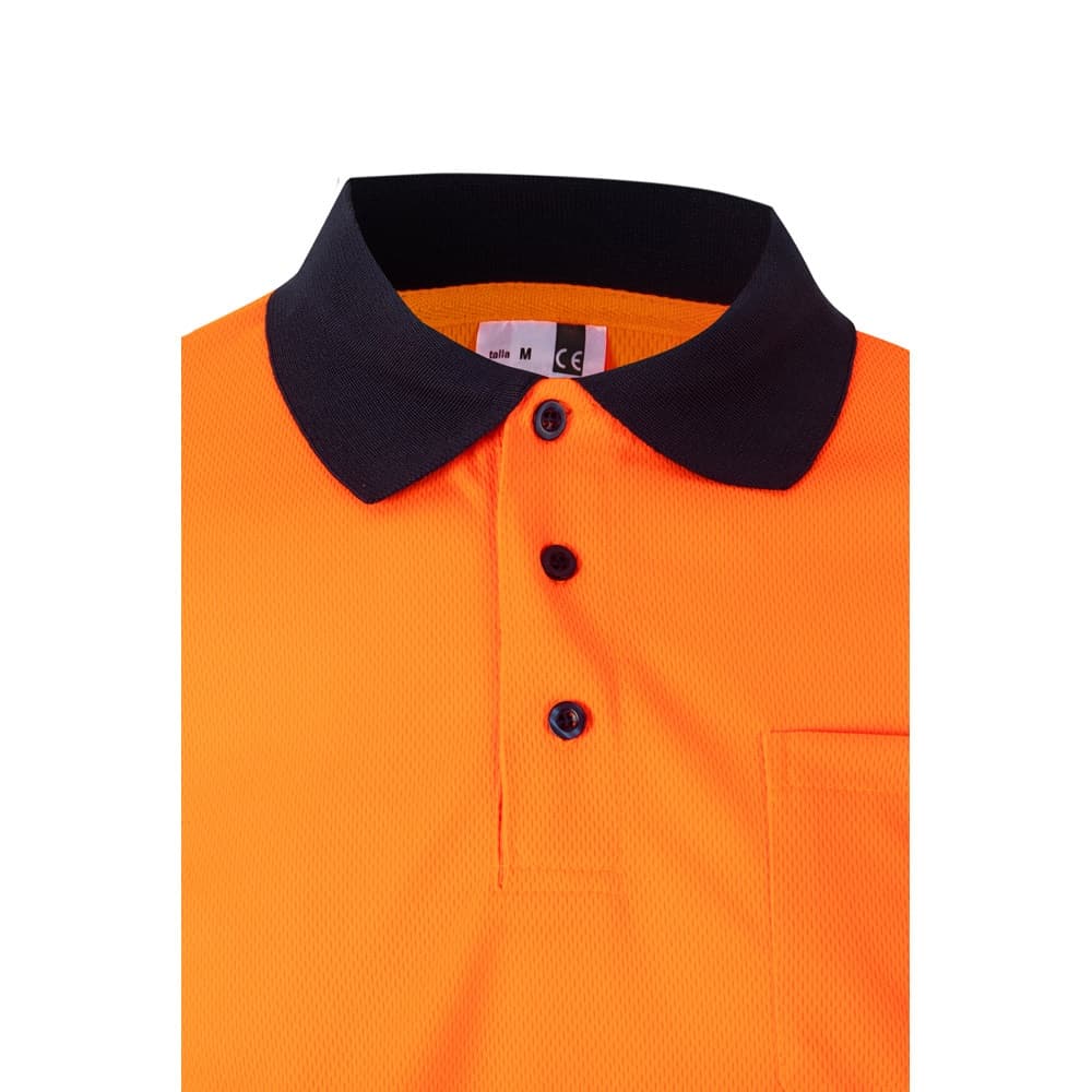 VL CUPID LARGE. Polo bicolore bird-eye (160g/m²) con maniche corte, in poliestere (100%) - vista 4