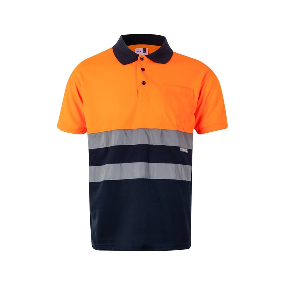 VL CUPID LARGE. Polo bicolore bird-eye (160g/m²) con maniche corte, in poliestere (100%) - vista 1