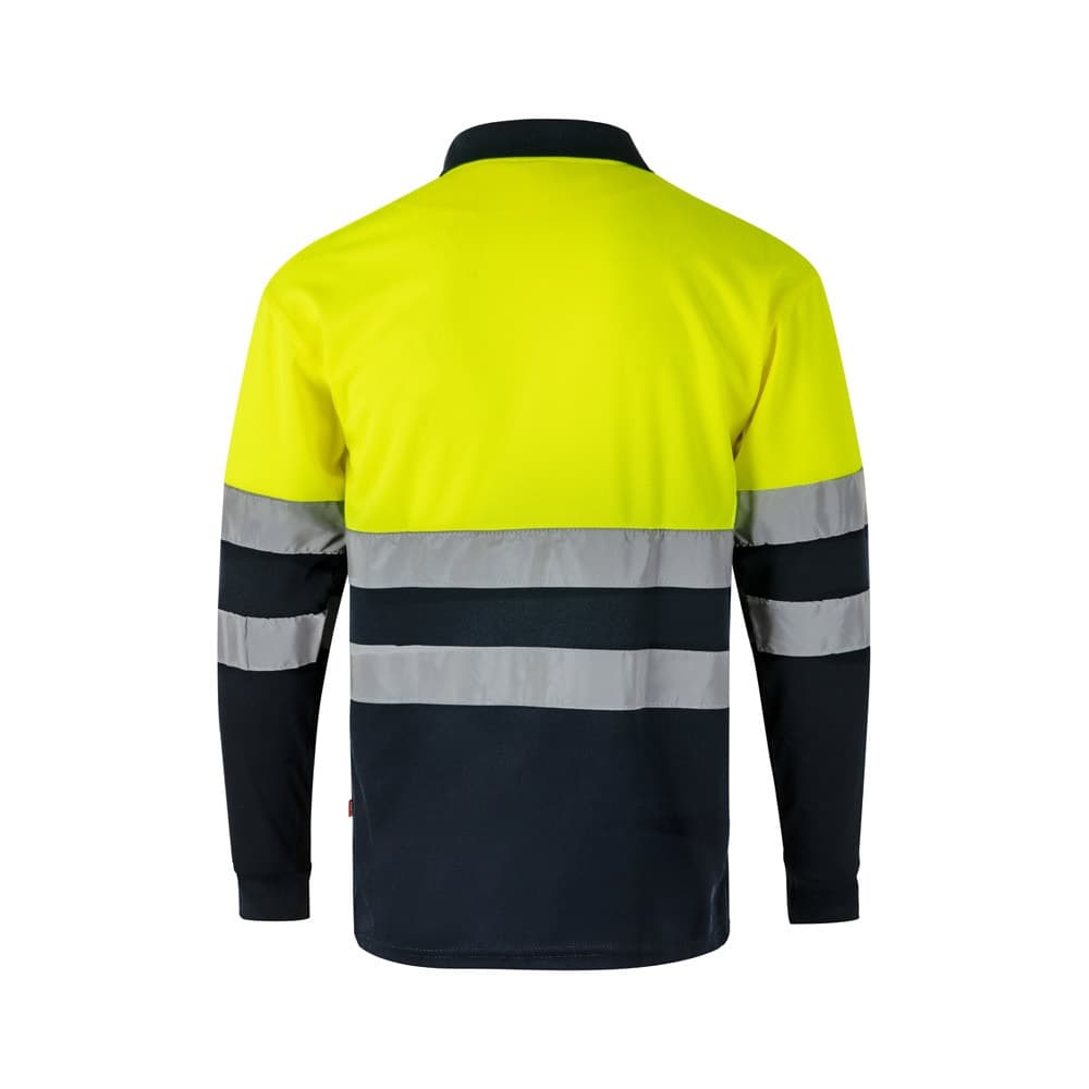 VL VULCAN. Polo bicolore bird-eye (160g/m²) con maniche lunghe, in poliestere (100%) - vista 2