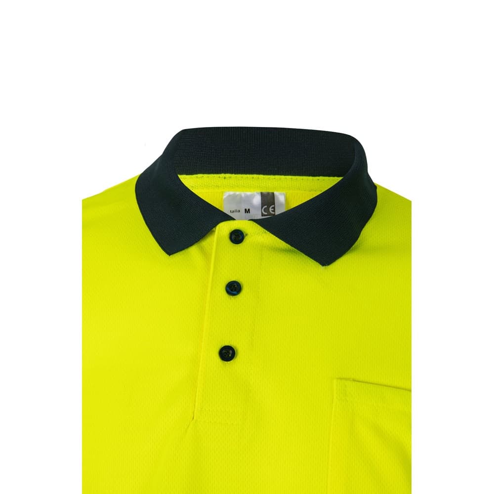 VL VULCAN. Polo bicolore bird-eye (160g/m²) con maniche lunghe, in poliestere (100%) - vista 4