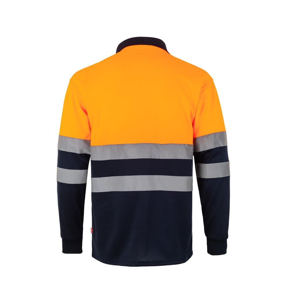 VL VULCAN LARGE. Polo bicolore bird-eye (160g/m²) con maniche lunghe, in poliestere (100%) - vista 2