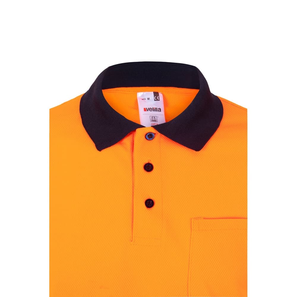 VL VULCAN LARGE. Polo bicolore bird-eye (160g/m²) con maniche lunghe, in poliestere (100%) - vista 4