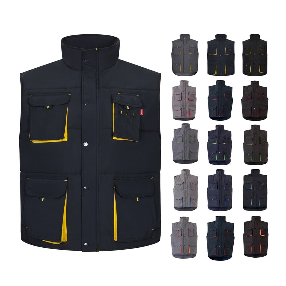 VL NERGAL. Gilet imbottito, bicolore e con diverse tasche (120g/m²), in poliestere (100%) - vista 3