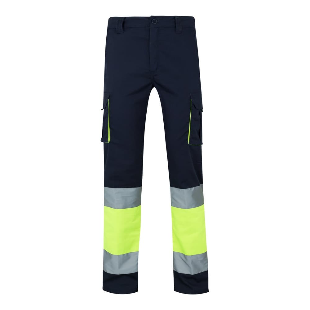 VL ZEUS. Pantaloni elasticizzati bicolore con diverse tasche (240g/m²), in cotone (46%), EME (38%) e poliestere (16%) - vista 1