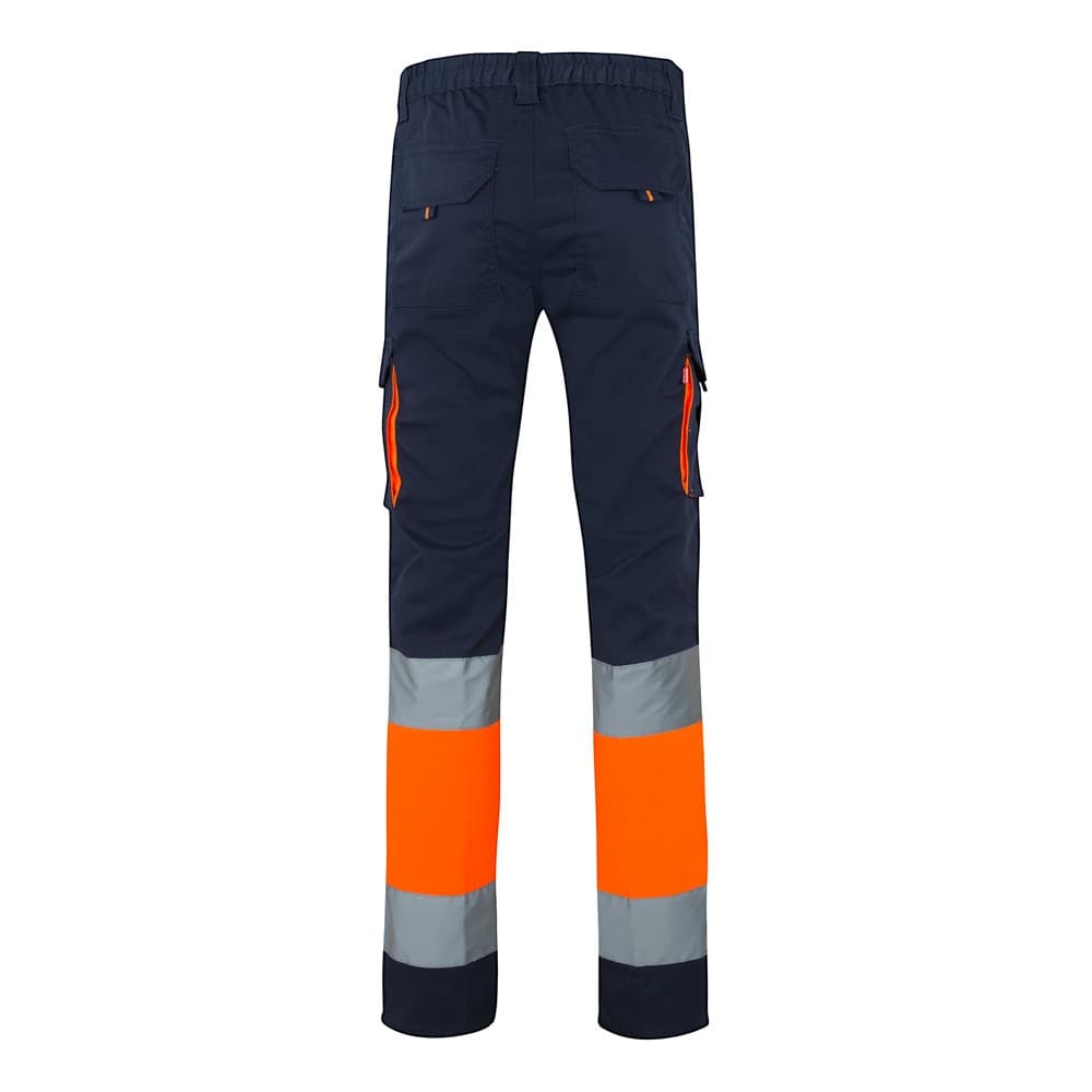 VL ZEUS. Pantaloni elasticizzati bicolore con diverse tasche (240g/m²), in cotone (46%), EME (38%) e poliestere (16%) - vista 2