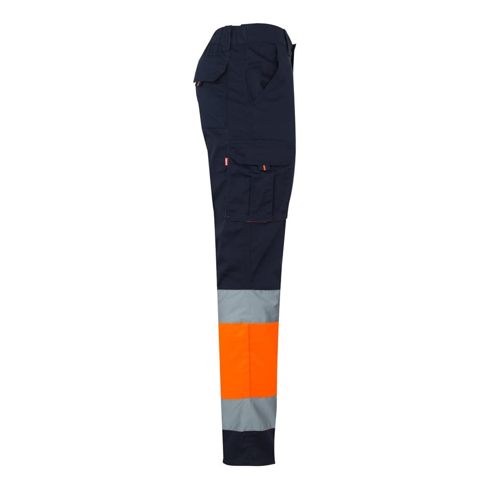 VL ZEUS. Pantaloni elasticizzati bicolore con diverse tasche (240g/m²), in cotone (46%), EME (38%) e poliestere (16%) - vista 4