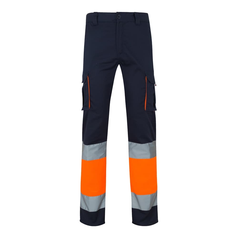 VL ZEUS. Pantaloni elasticizzati bicolore con diverse tasche (240g/m²), in cotone (46%), EME (38%) e poliestere (16%) - vista 1