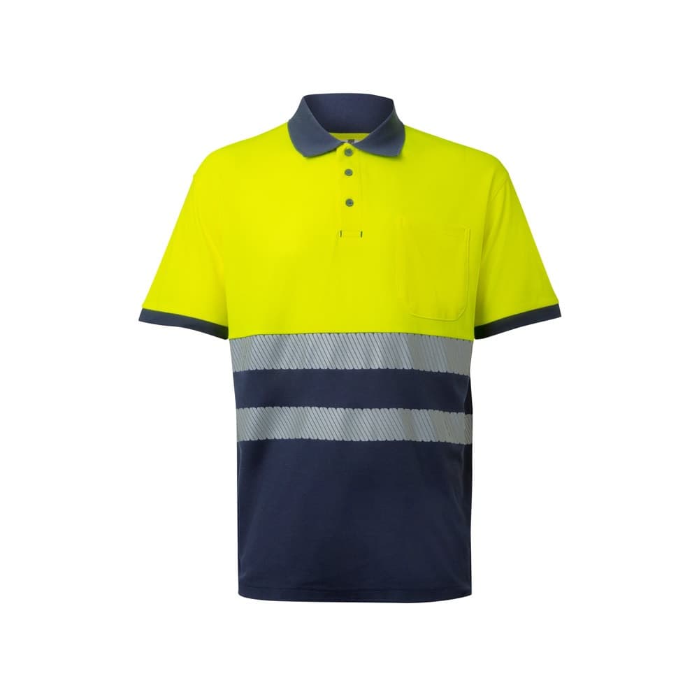 VL ACHELOUS. Polo bicolore piqué (150g/m²) con maniche corte, in cotone (55%) e poliestere (45%) - vista 1