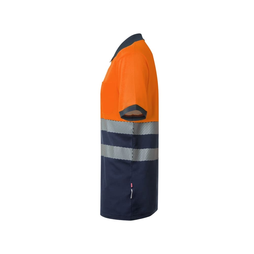 VL ACHELOUS. Polo bicolore piqué (150g/m²) con maniche corte, in cotone (55%) e poliestere (45%) - vista 3