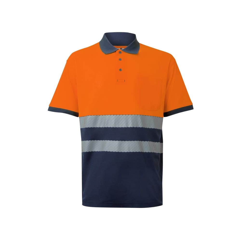 VL ACHELOUS. Polo bicolore piqué (150g/m²) con maniche corte, in cotone (55%) e poliestere (45%) - vista 1