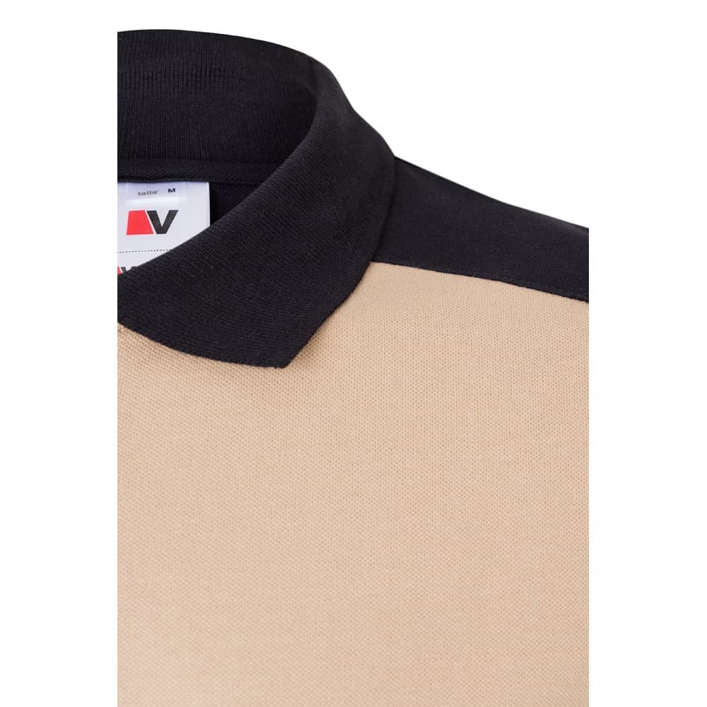 VL VELES. Polo bicolore piqué elasticizzata (200g/m²) con maniche corte, in poliestere (96%) ed elastan (4%) - vista 4