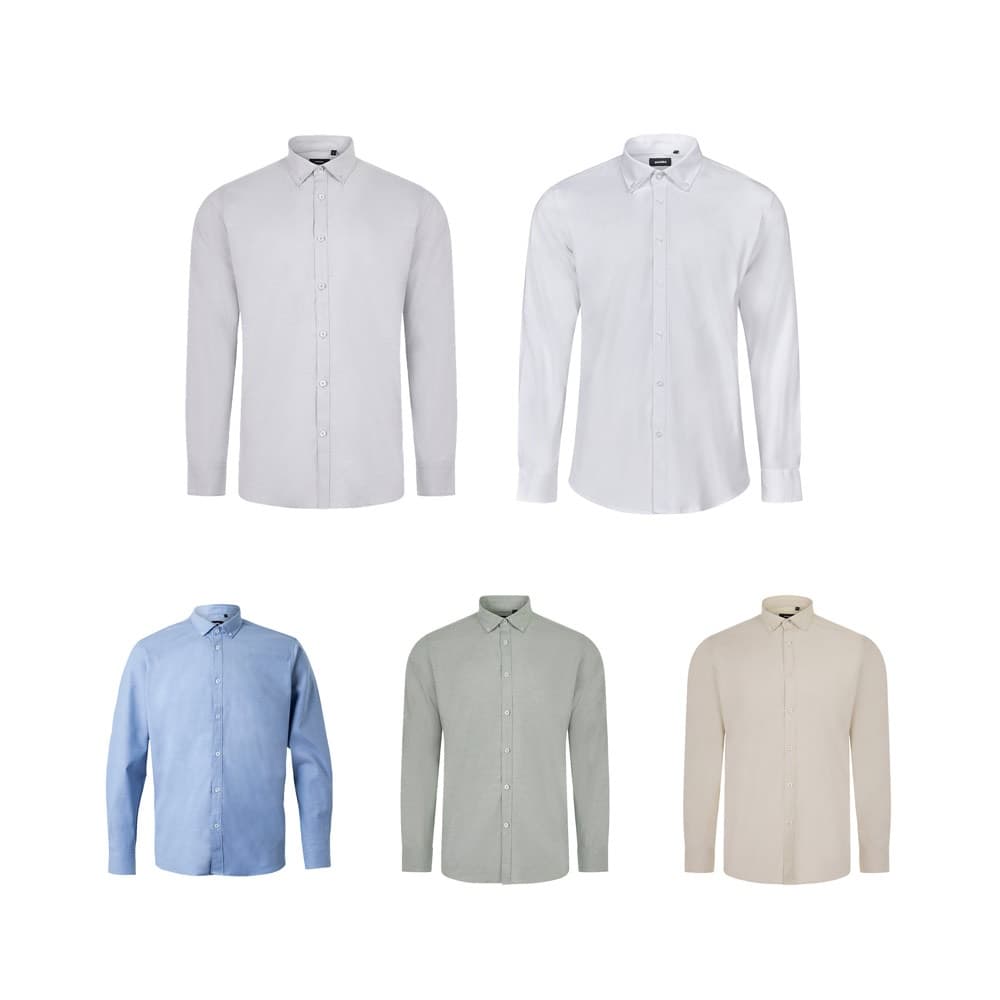 VL PRITHVI MAN. Camicia Oxford da uomo (180 g/m²) in cotone (50%), poliestere (45%) ed elastan (5%) - vista 4