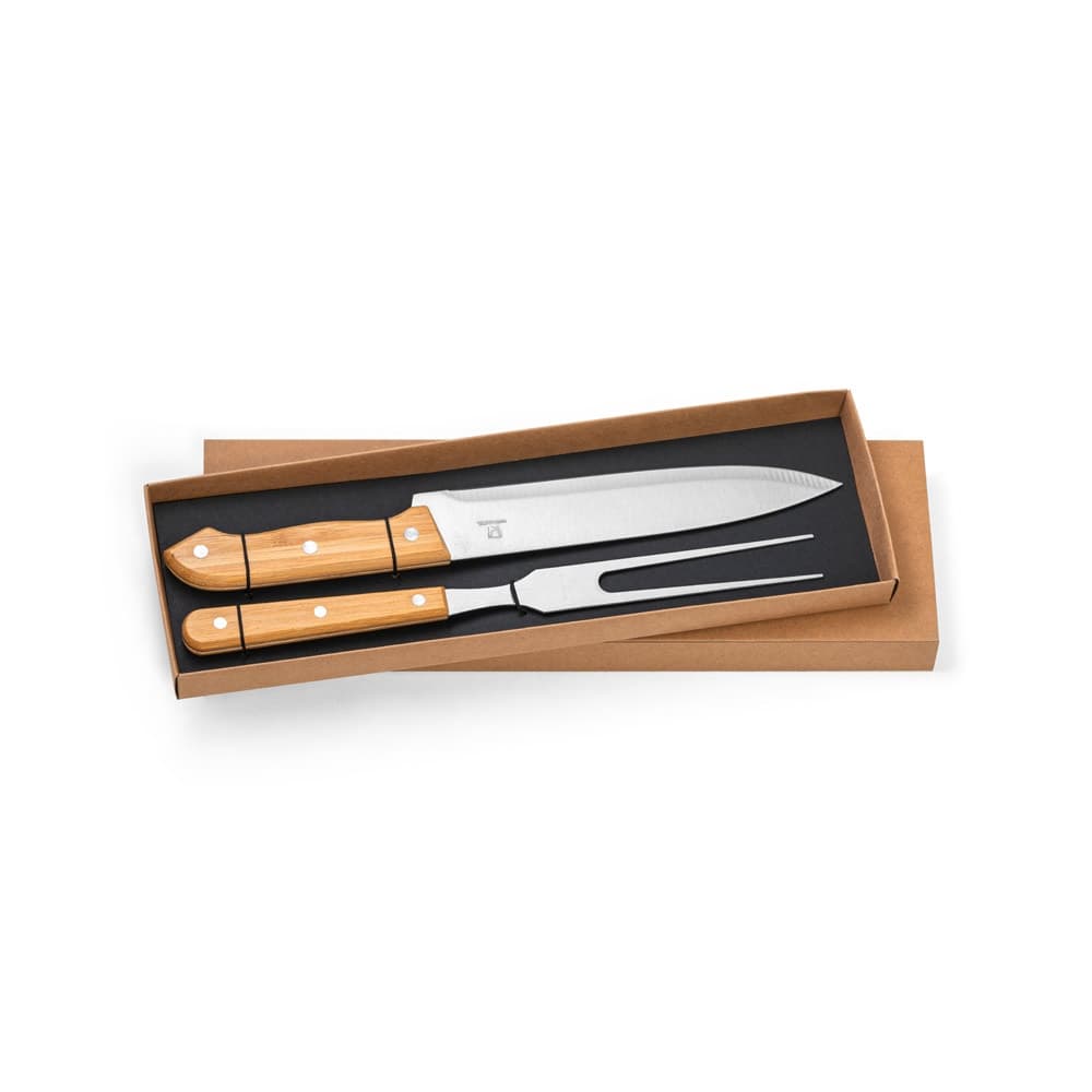 SALSA. Set per barbecue composto da 2 utensili in bambú e acciaio inossidabile - vista 2