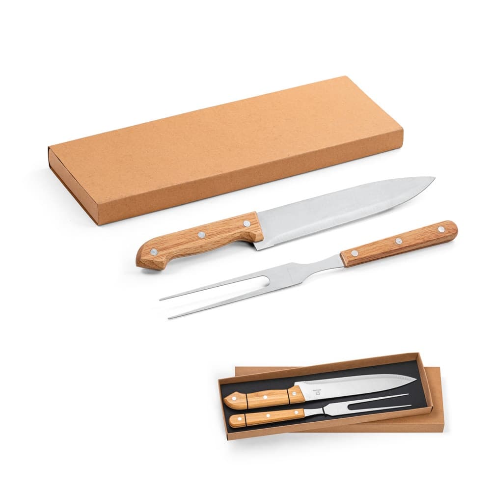 SALSA. Set per barbecue composto da 2 utensili in bambú e acciaio inossidabile - vista 3