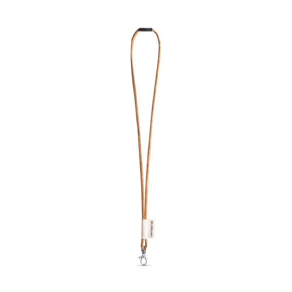 75096. SET Lanyard CORK Lungo (Ø 5 mm) con moschettone a grilletto da 9 mm e chiusura di sicurezza da Ø 5 mm - vista 2