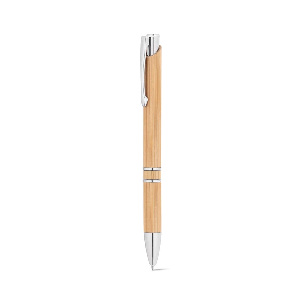 BETA BAMBOO. Penna a sfera in bambù con clip e dettagli in metallo - vista 3