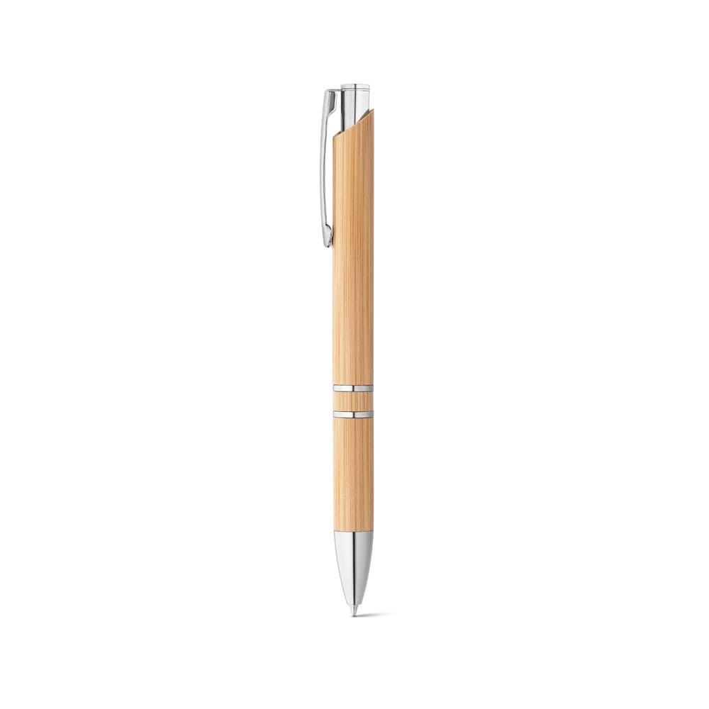 BETA BAMBOO. Penna a sfera in bambù con clip e dettagli in metallo - vista 1