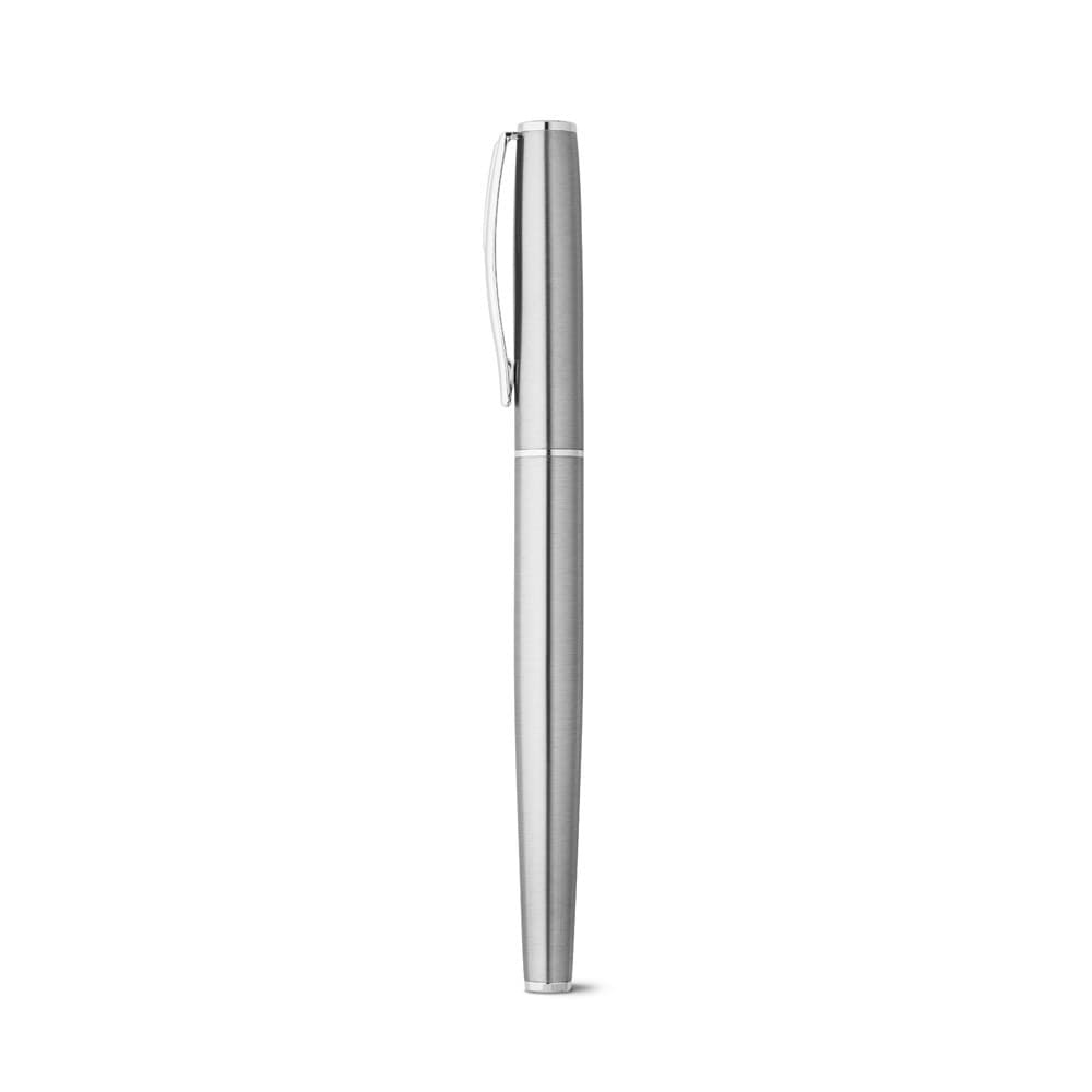 ELLA. Set di penna roller e penna a sfera con corpo in acciaio inossidabile (53% rSS) con clip - vista 4