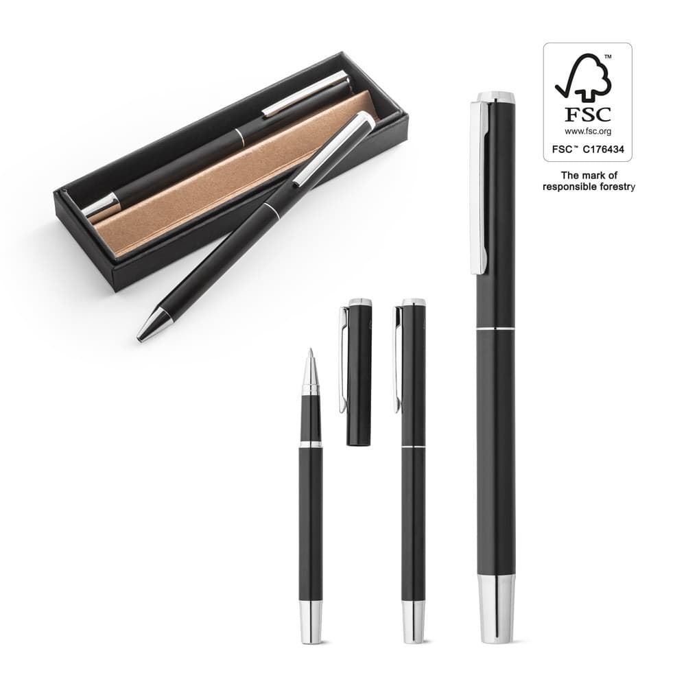 LEAH. Set penna roller e penna a sfera in alluminio (rispettivamente al 94% e al 94%) con clip - vista 8