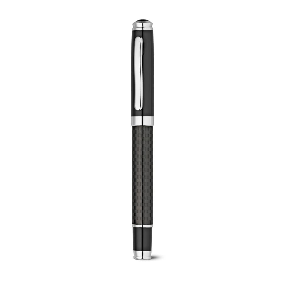 CHESS. Set con penna roller e penna a sfera in metallo e fibra di carbonio con meccanismo a rotazione - vista 3