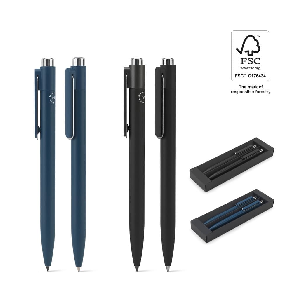 KYLIE SET. Set composto da una penna a sfera e una penna senza inchiostro, entrambe realizzate in alluminio (riciclato al 94%) - vista 8