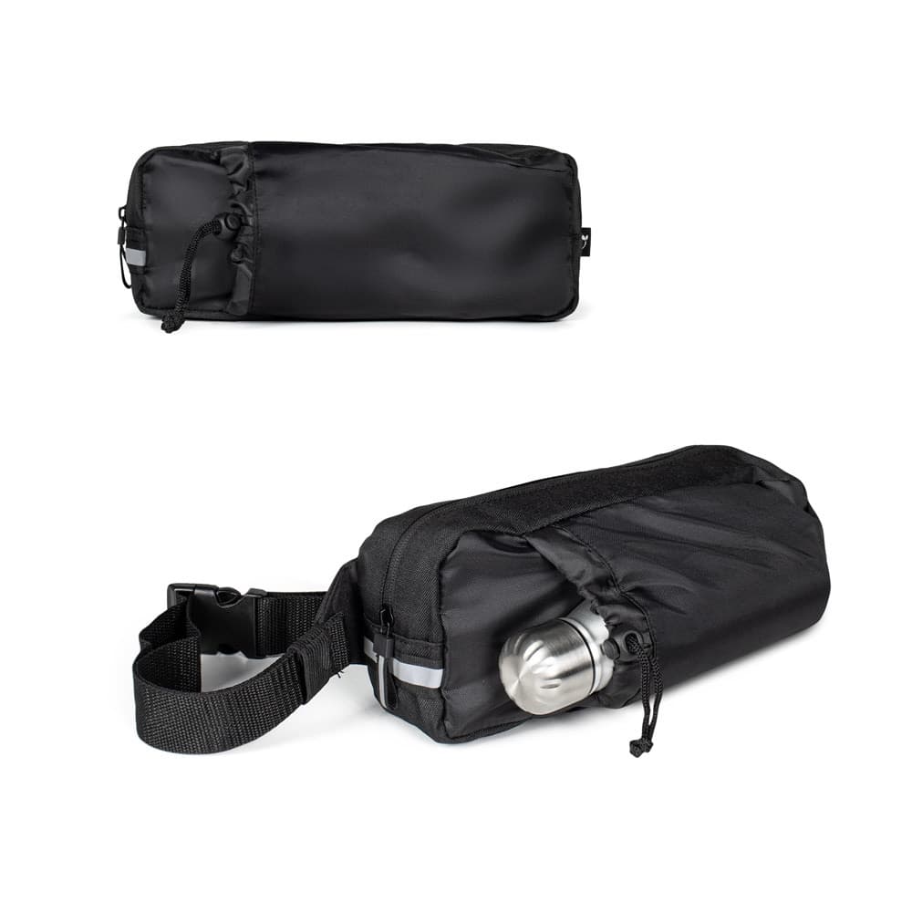 DELFOS POUCH SHINY. Marsupio 300D poliestere riciclato (finitura lucida) e 600D poliestere riciclato con elementi riflettenti - vista 2