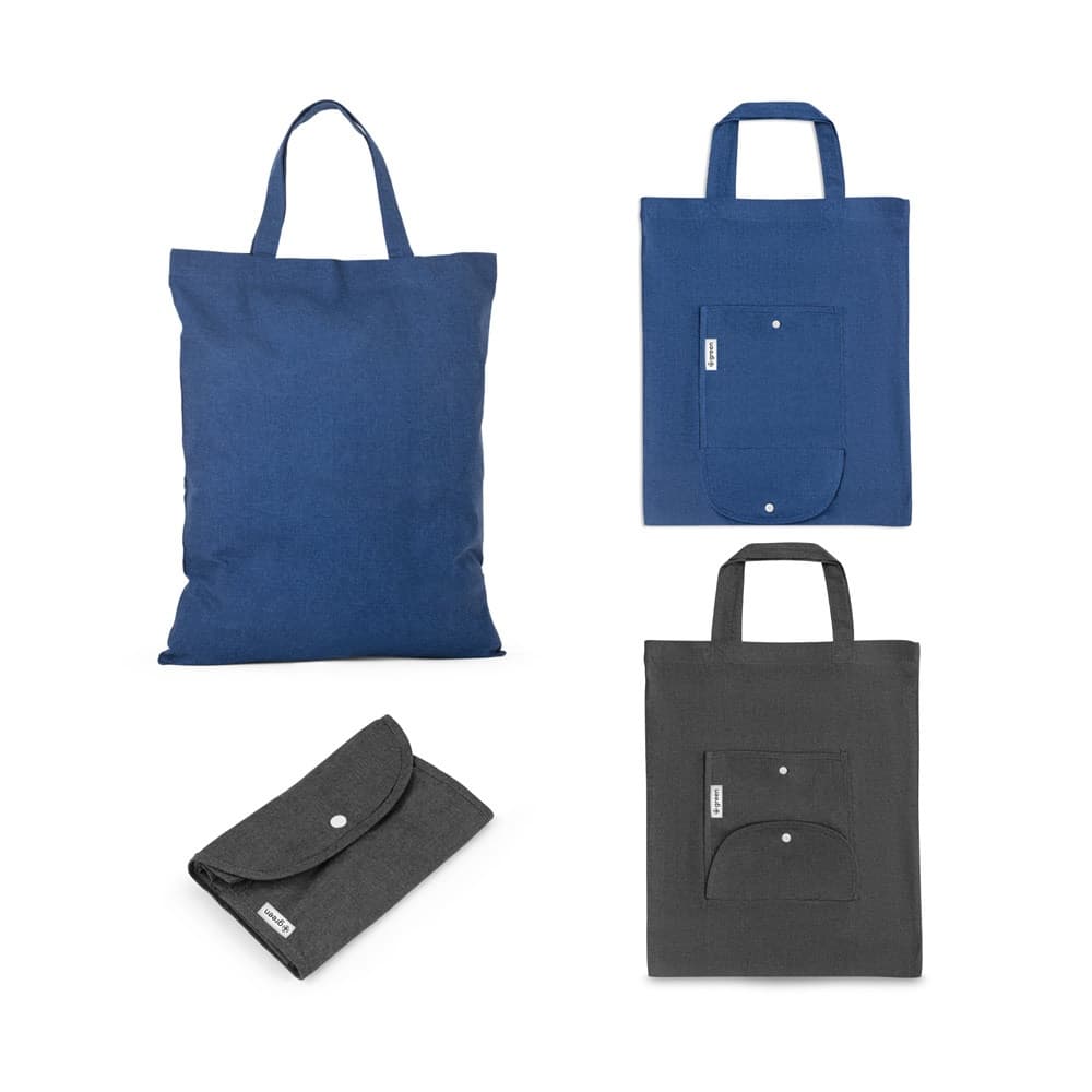 SIENA. Borsa pieghevole in cotone (50%), cotone riciclato (30%) e poliestere (20% rPET) (140 g/m²) - vista 5