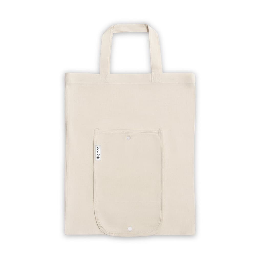 BEIRUT. Borsa pieghevole in cotone (50%), cotone riciclato (30%) e poliestere (20% rPET) (140 g/m²) - vista 1