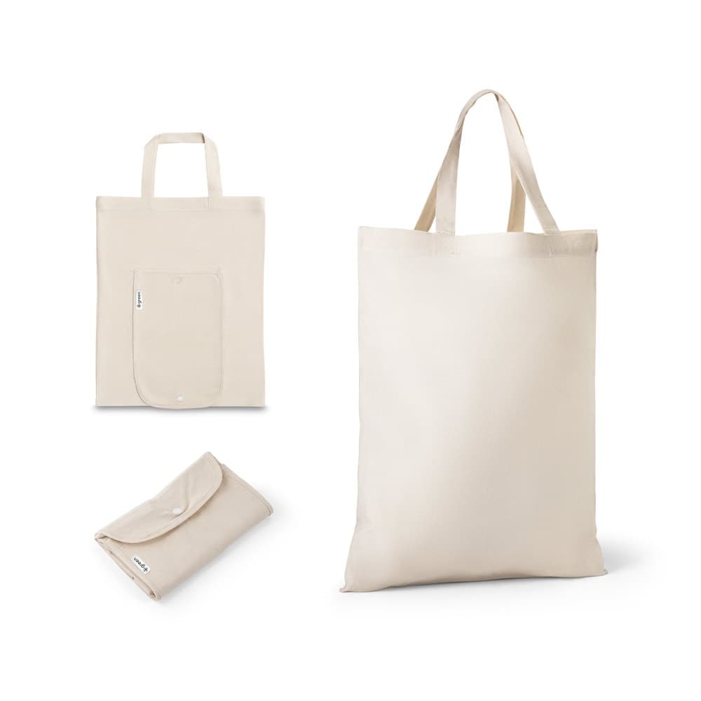 BEIRUT. Borsa pieghevole in cotone (50%), cotone riciclato (30%) e poliestere (20% rPET) (140 g/m²) - vista 6