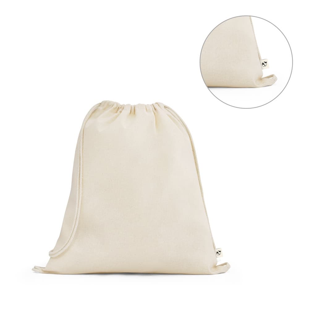 BELIZE. Zaino a sacca 100% cotone biologico (140 g/m²) - vista 2