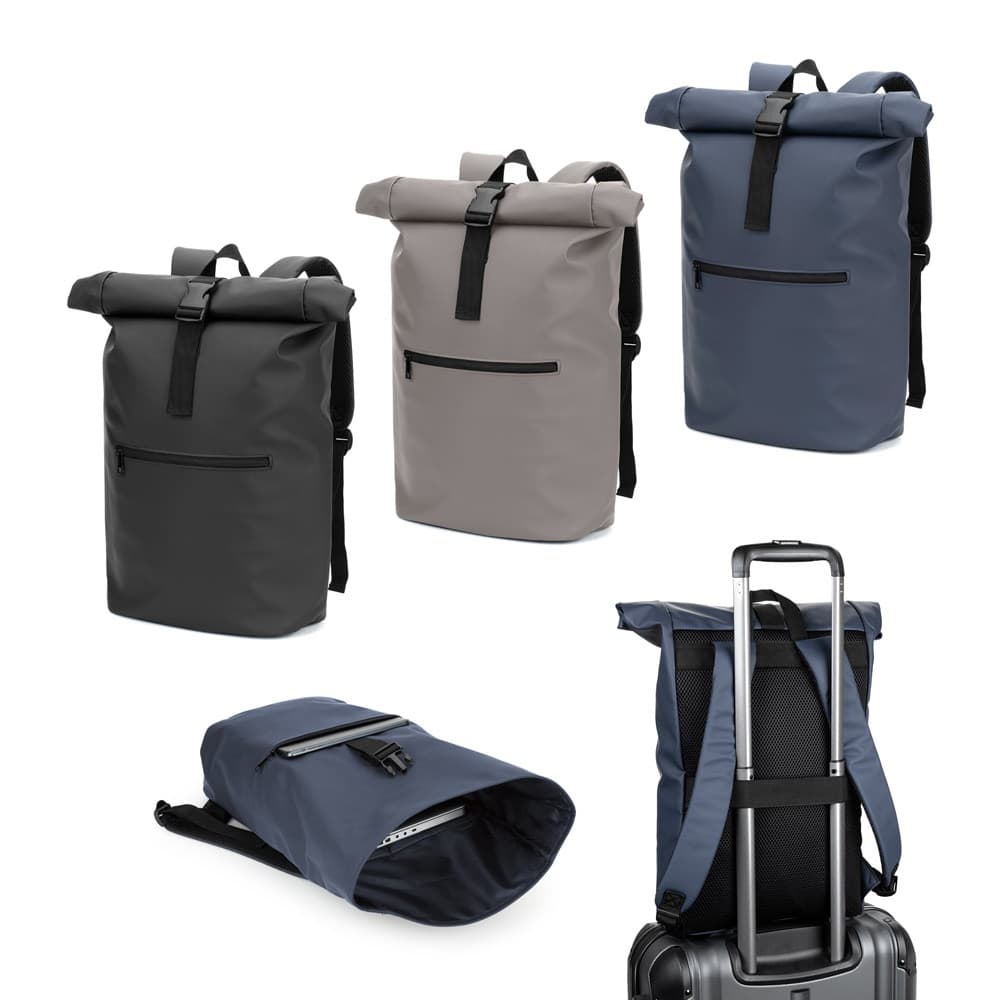 PORTLAND. Zaino “roll top” in PU con tasca per laptop da 16" - vista 8