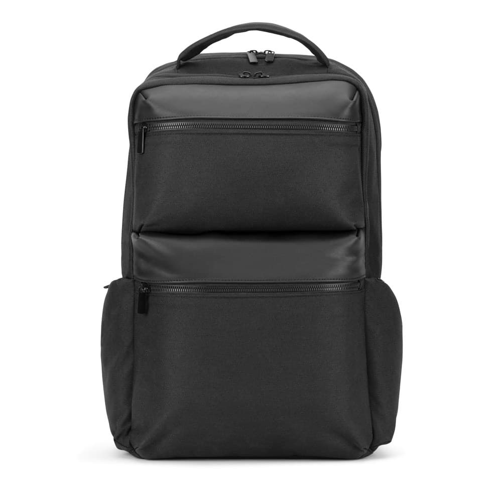 COPENHAGEN. Zaino in twill riciclato idrorepellente con due ampie tasche anteriori da 17'3" - vista 2