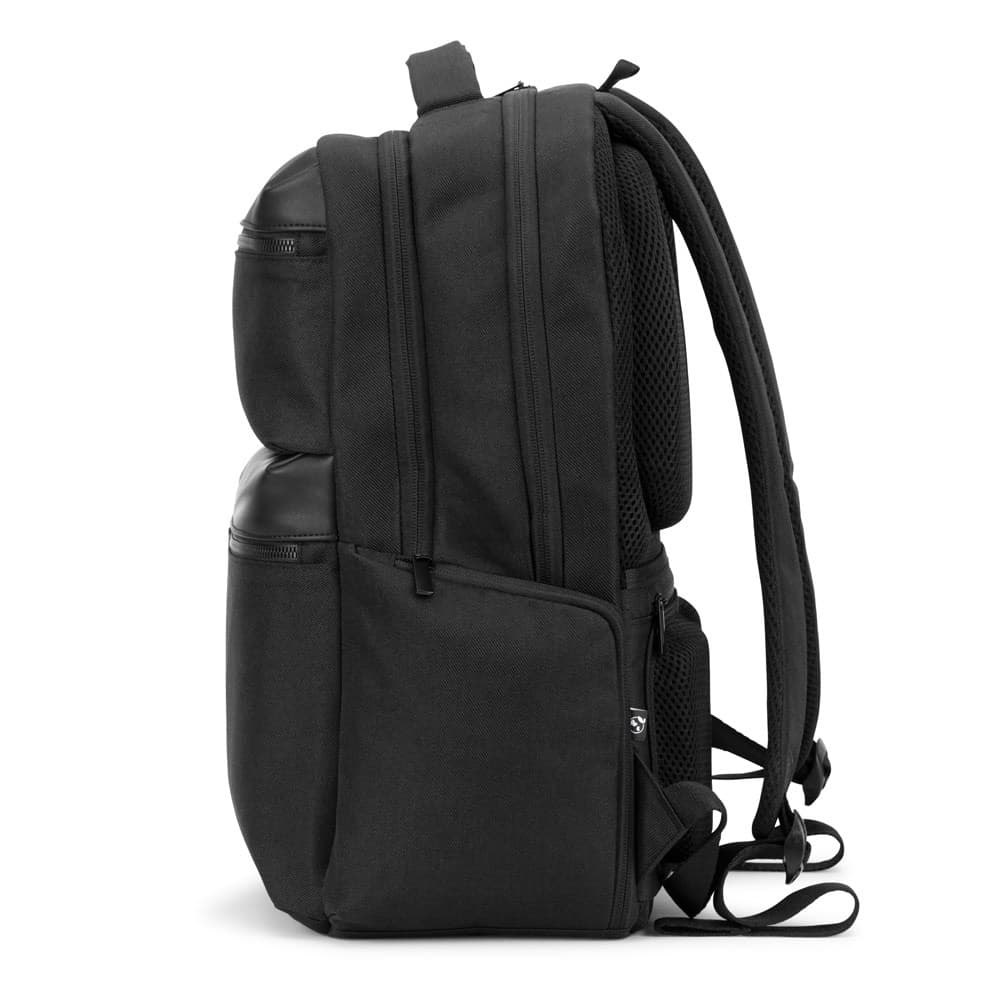 COPENHAGEN. Zaino in twill riciclato idrorepellente con due ampie tasche anteriori da 17'3" - vista 4