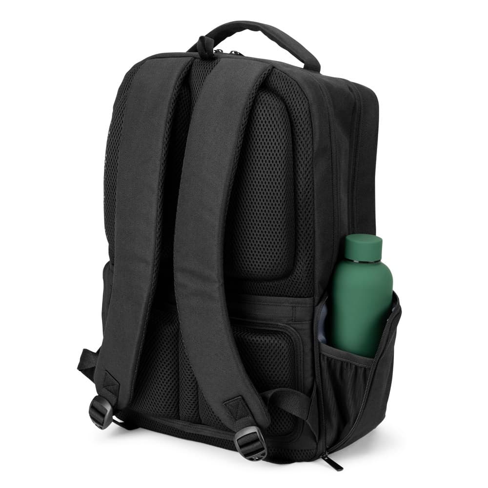 COPENHAGEN. Zaino in twill riciclato idrorepellente con due ampie tasche anteriori da 17'3" - vista 6