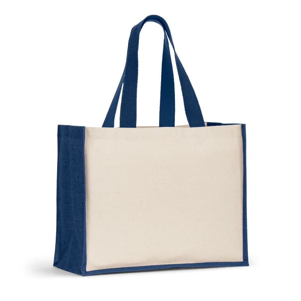 HELSINQUE COLOUR. Borsa in tela (320 g/m²), con fondo e fianchi in iuta laminata (350 g/m²) colorata - vista 1
