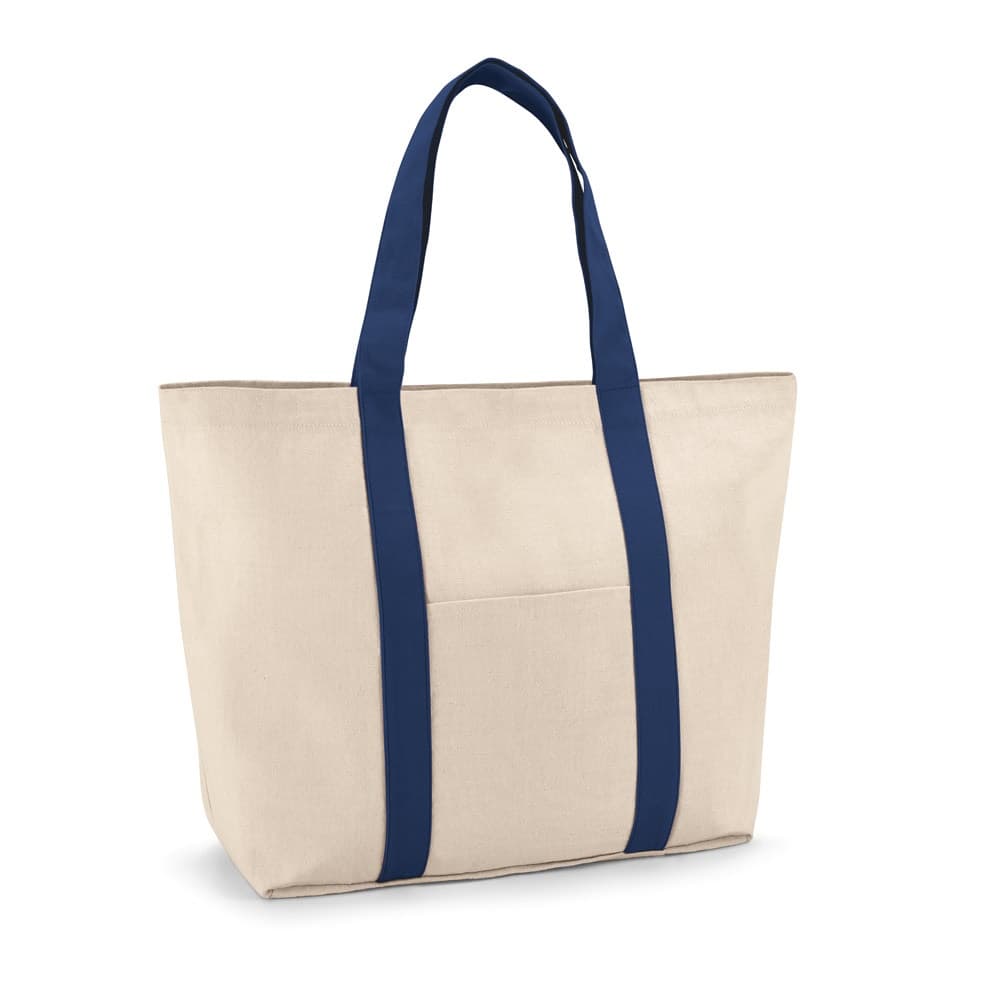 VILLE. Borsa 100% in tela di cotone con tasca interna e frontale (280 g/m²) - vista 1